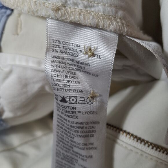 Tommy Bahama Chino Pants Mens 36x30 Cream Cotton Blend Solid Flat Front Preppy - Picture 9 of 11